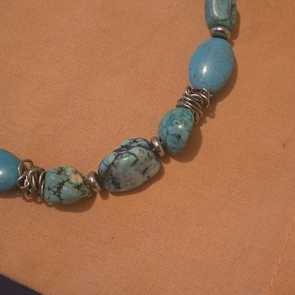 VTG Turqoise Chunky Neckla E - Picture 4 of 8
